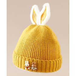 Babyhug Woollen Cap with beanie in Yellow - Diameter 16.5 cm