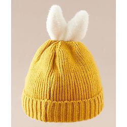 Babyhug Woollen Cap with beanie in Yellow - Diameter 16.5 cm