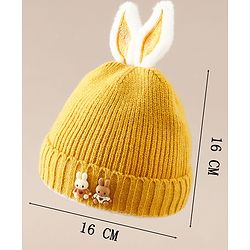 Babyhug Woollen Cap with beanie in Yellow - Diameter 16.5 cm