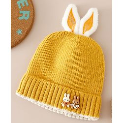 Babyhug Woollen Cap with beanie in Yellow - Diameter 16.5 cm