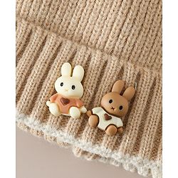Babyhug Woollen Cap with beanie in Yellow - Diameter 16.5 cm