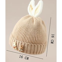Babyhug Woollen Cap with beanie in Yellow - Diameter 16.5 cm