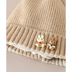Babyhug Woollen Cap with beanie in Yellow - Diameter 16.5 cm