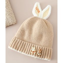 Babyhug Woollen Cap with beanie in Yellow - Diameter 16.5 cm