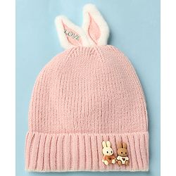 Babyhug Woollen Cap with beanie in Yellow - Diameter 16.5 cm