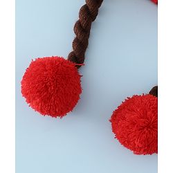 Babyhug Woollen Cap With Flower Applique in Red - Diameter 16 cm