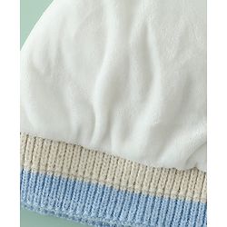 Babyhug Woollen Cap With Bear Applique in Beige - Diameter 15.5 cm