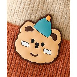 Babyhug Woollen Cap With Bear Applique in Beige - Diameter 15.5 cm