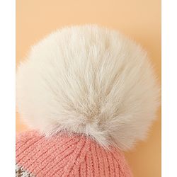 Babyhug Woollen Cap With Heart Design in Orange - Diameter 15.5 cm