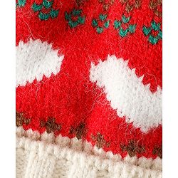 Babyhug Woollen Cap With Heart Design in Orange - Diameter 14.5 cm
