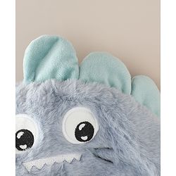 Babyhug Woollen Cap with Knot & Dino Applique in Blue - Diameter 33 cm