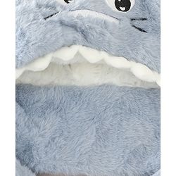 Babyhug Woollen Cap with Knot & Dino Applique in Blue - Diameter 33 cm