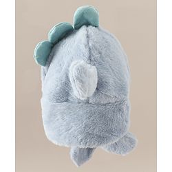 Babyhug Woollen Cap with Knot & Dino Applique in Blue - Diameter 33 cm