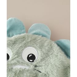 Babyhug Woollen Cap with Knot & Dino Applique in Blue - Diameter 33 cm