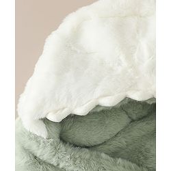 Babyhug Woollen Cap with Knot & Dino Applique in Blue - Diameter 33 cm