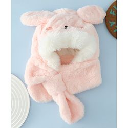 Babyhug Woollen Cap with Knot & Ear in Pink - Diameter 33 cm