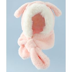 Babyhug Woollen Cap with Knot & Ear in Pink - Diameter 33 cm