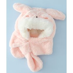 Babyhug Woollen Cap with Knot & Ear in Pink - Diameter 33 cm