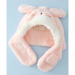 Babyhug Woollen Cap with Knot & Ear in Pink - Diameter 33 cm