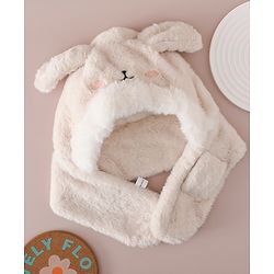 Babyhug Woollen Cap with Knot & Ear in Pink - Diameter 33 cm