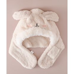 Babyhug Woollen Cap with Knot & Ear in Pink - Diameter 33 cm