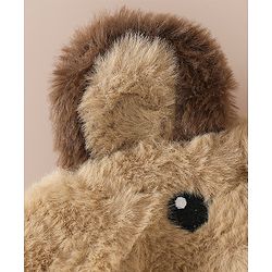 Babyhug Woollen Cap with Knot & Bear Applique in Brown - Diameter 33 cm