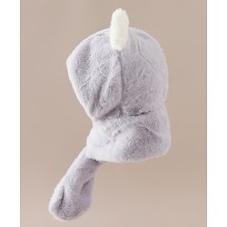 Babyhug Woollen Cap with Knot & Bear Applique in Brown - Diameter 33 cm