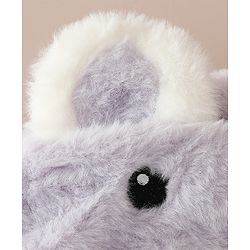 Babyhug Woollen Cap with Knot & Bear Applique in Brown - Diameter 33 cm