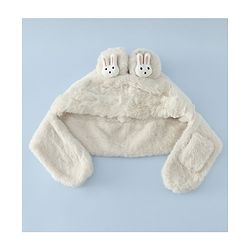 Babyhug Woollen Cap with Bunny Ear & Knot Beige - Diameter 37.5 cm