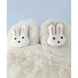 Babyhug Woollen Cap with Bunny Ear & Knot Beige - Diameter 37.5 cm