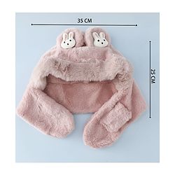 Babyhug Woollen Cap with Bunny Ear & Knot Beige - Diameter 37.5 cm
