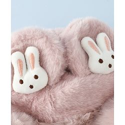 Babyhug Woollen Cap with Bunny Ear & Knot Beige - Diameter 37.5 cm