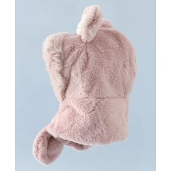 Babyhug Woollen Cap with Bunny Ear & Knot Beige - Diameter 37.5 cm