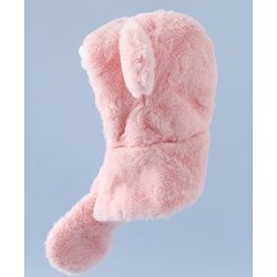 Babyhug Woollen Cap with Bear Ear & Knot Pink - Diameter 33 cm