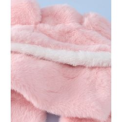 Babyhug Woollen Cap with Bear Ear & Knot Pink - Diameter 33 cm
