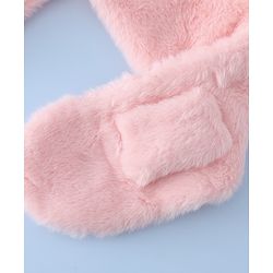 Babyhug Woollen Cap with Bear Ear & Knot Pink - Diameter 33 cm