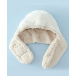 Babyhug Woollen Cap with Bear Ear & Knot Pink - Diameter 33 cm
