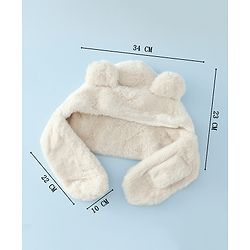 Babyhug Woollen Cap with Bear Ear & Knot Pink - Diameter 33 cm