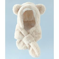 Babyhug Woollen Cap with Bear Ear & Knot Pink - Diameter 33 cm