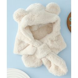 Babyhug Woollen Cap with Bear Ear & Knot Pink - Diameter 33 cm