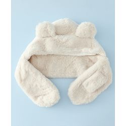 Babyhug Woollen Cap with Bear Ear & Knot Pink - Diameter 33 cm