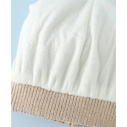Babyhug Woollen Cap & Muffler Brown With Bear Applique in Brown - Diameter 18 cm
