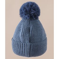 Babyhug Woollen Cap & Muffler With Dino Applique in White - Diameter 16.5 cm