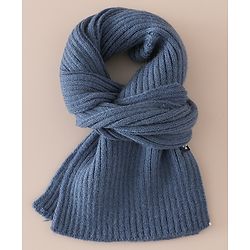 Babyhug Woollen Cap & Muffler With Dino Applique in White - Diameter 16.5 cm