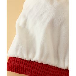 Babyhug Woollen Cap & Muffler With Bear Applique in Red -Diameter 17.5 cm