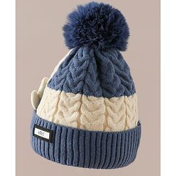 Babyhug Woollen Cap & Muffler With Bear Applique in Red -Diameter 17.5 cm