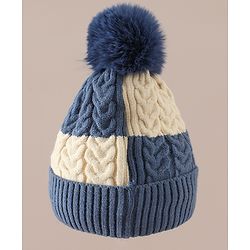 Babyhug Woollen Cap & Muffler With Bear Applique in Red -Diameter 17.5 cm