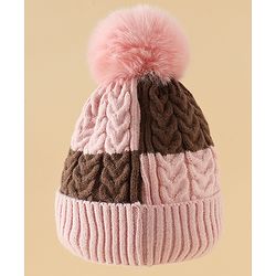 Babyhug Woollen Cap & Muffler With Bear Applique in Red -Diameter 17.5 cm