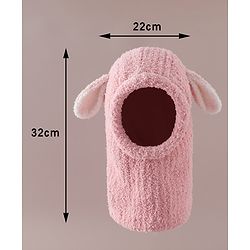 Babyhug Monkey Cap with Ear Applique Pink - Diameter 24 cm