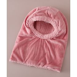 Babyhug Monkey Cap with Ear Applique Pink - Diameter 24 cm